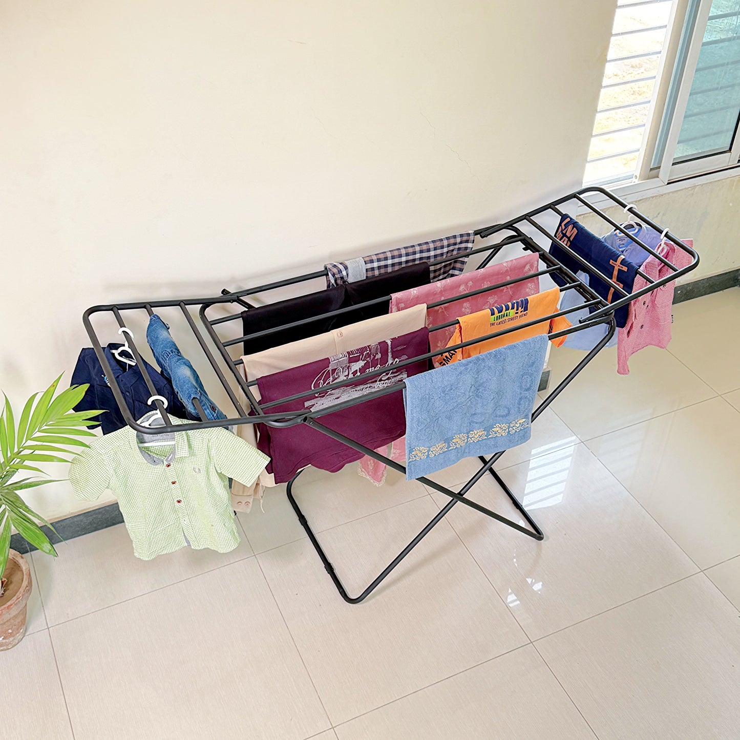 Premium Metal Folding Cloth Dryer Stand by Metallics Home
